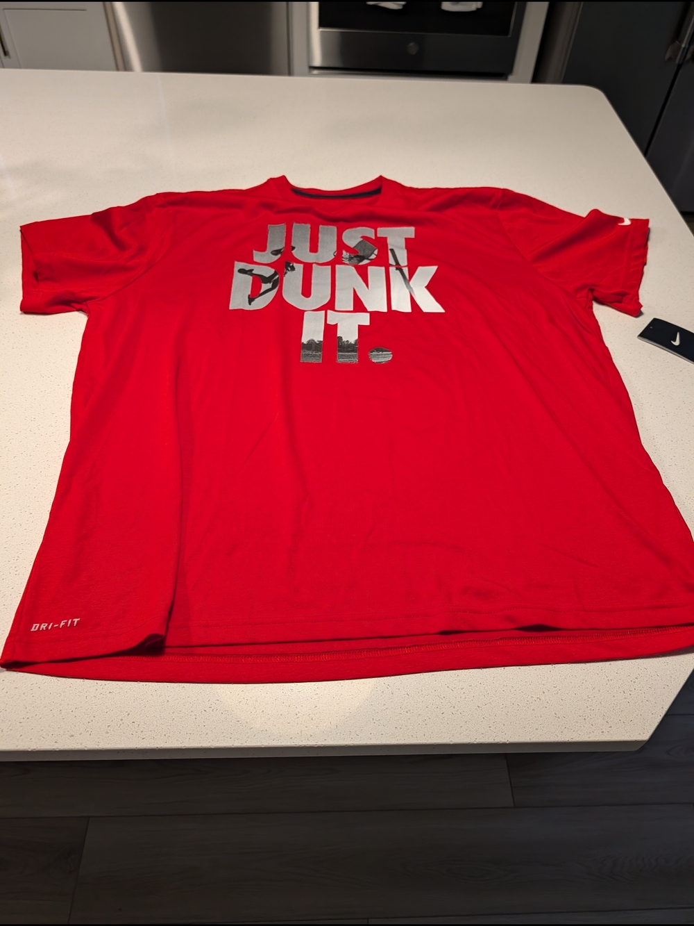 Nike Men’s Red 'Just Dunk It' Dri-FIT Short-Sleeve Shirt